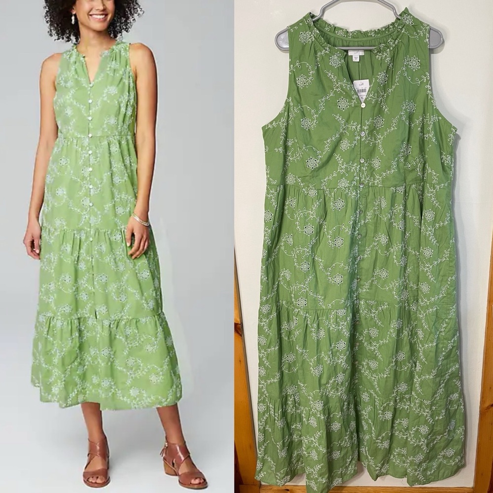 J. Jill Green Halter Sundress Maxi